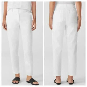 NWT Eileen Fisher Organic Cotton Hemp High Waist Tapered Ankle Pant size 8